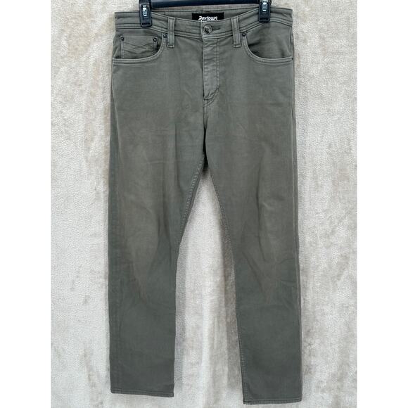 Revtown Jeans Mens 33x30 Olive Green Sharp Decade Denim Slim Straight Stretch - Picture 1 of 12